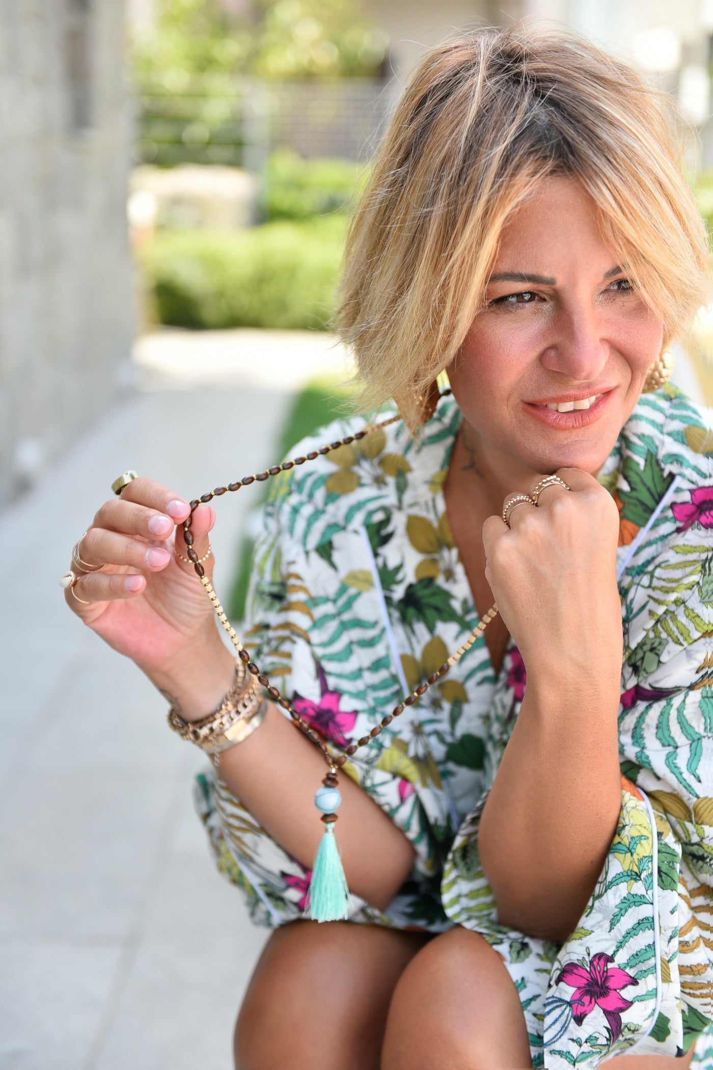 Mini Zeytin Formlu Tahta Kolye